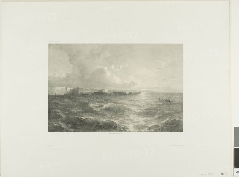 Pozzuoli, 1852, Alexandre Calame, Swiss, 1810-1864, Switzerland, Lithograph on paper, 177 x 267 mm (image), 350 x 453 mm (sheet)