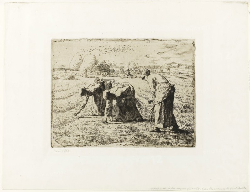 Peasant with a Wheelbarrow, 1855, Jean François Millet (French, 1814-1875), printed by Auguste Delâtre (French, 1822-1907), France, Etching and drypoint on cream Japanese paper, 165 × 133 mm (image/plate), 343 × 248 mm (sheet)