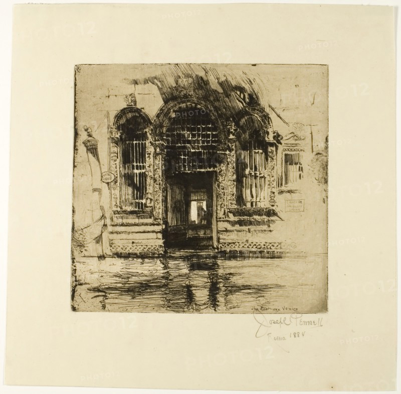 Doorway, Venice, 1884, Joseph Pennell, American, 1857-1926, United States, Etching on ivory paper, 180 x 176 mm (image/plate), 264 x 263 (sheet)