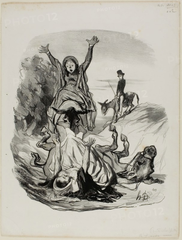 - Oh my God, Mama, mama!…….. For heaven’s sake….. my daughter, my daughter!!!, plate 26 from Pastorales, 1845, Honoré Victorin Daumier, French, 1808-1879, France, Lithograph in black on white wove paper, 271 × 236 mm (image), 350 × 265 mm (sheet)