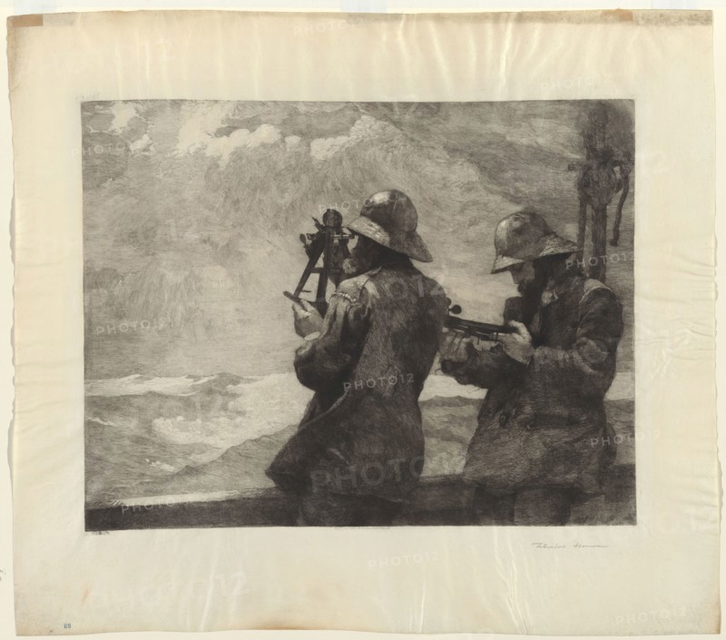 Eight Bells, 1887, Winslow Homer, American, 1836-1910, United States, Etching on ivory parchment, 464 x 599 mm (image), 677 x 762 mm (sheet)