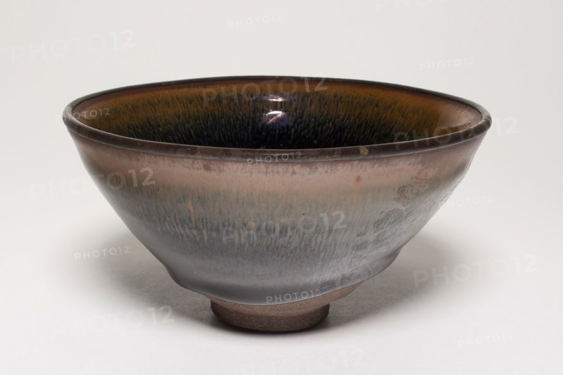 Tea Bowl, Song dynasty (960–1279), 12th/13th century, China, Jian ware, stoneware with dark brown "hare's fur" glaze and metal rim, H. 6.4 cm (2 1/2 in.), diam. 12.3 cm (4 13/16 in.)