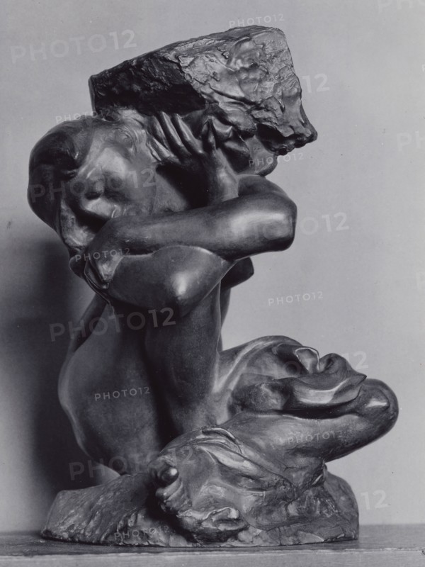 The Fallen Caryatid Carrying Her Stone, Modeled 1881–82, cast 1902/24, Auguste Rodin, French, 1840-1917, France, Bronze, H. 44.5 cm (17 1/2 in.)