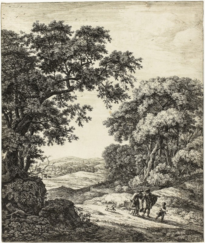 Hagar’s Departure, from Six Landscape Subjects from the Old Testament, 1650/60, Antoni Waterlo, Dutch, 1609-1690, Holland, Etching on paper, 292 x 246 mm