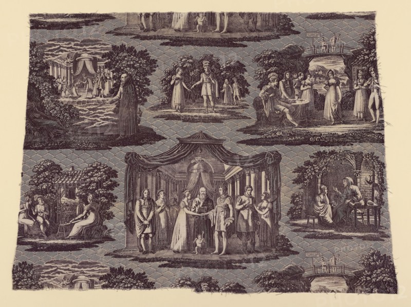 La Trève de Dieu (God’s Truce) (Furnishing Fabric), c. 1820, France, Alsace, Munster, Munster, Cotton, plain weave, engraved roller printed, 61.3 x 83.8 cm (24 1/8 x 33 in.)