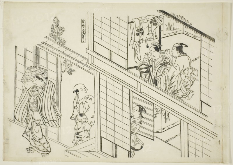 A Young Sanemori (Yaro Sanemori), no. 10 from a series of 12 prints depicting parodies of plays, c. 1716/35, Okumura Masanobu, Japanese, 1686-1764, Japan, Woodblock print, oban, sumizuri-e, 27.1 x 38.1 cm
