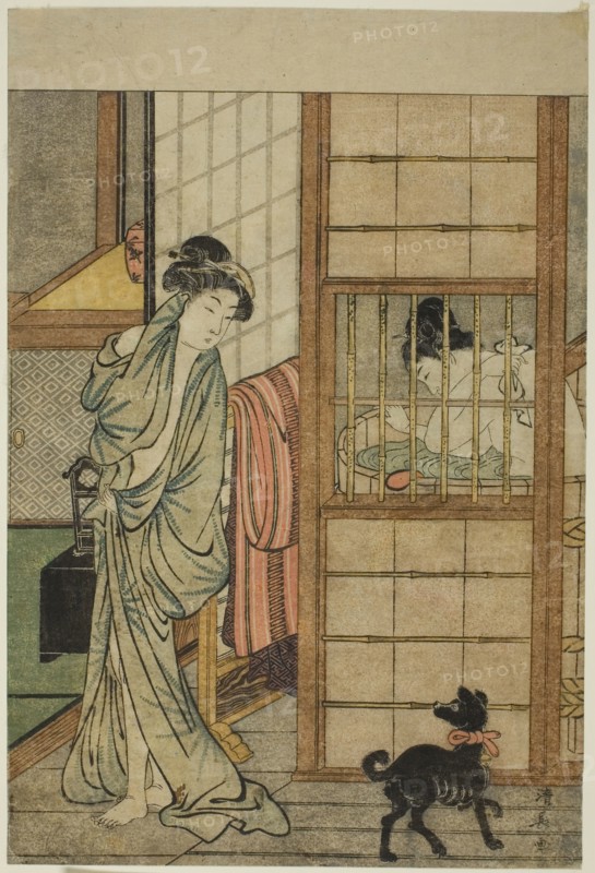 Woman After a Bath, from Comparison of Alluring Beauties (Irokurabe enpu sugata), c. 1781, Torii Kiyonaga, Japanese, 1752-1815, Japan, Color woodblock print, chuban, 28.1 x 18.4 cm