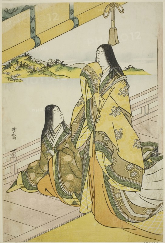 Sei Shonagon and Her Companion, from an untitled series of court ladies, c. 1784, Torii Kiyonaga, Japanese, 1752-1815, Japan, Color woodblock print, oban, 38.0 x 25.5 cm