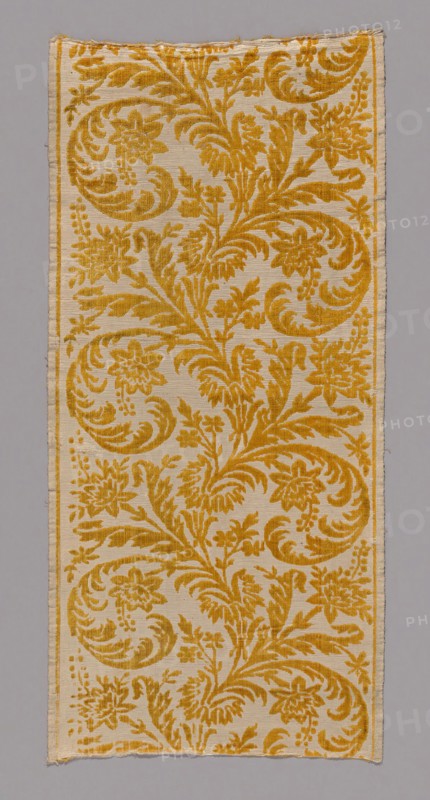Panel, 17th century, Turkey, Turkey, Scutari velvet brocade, 111 x 51.1 cm (43 3/8 x 20 1/8 in.)