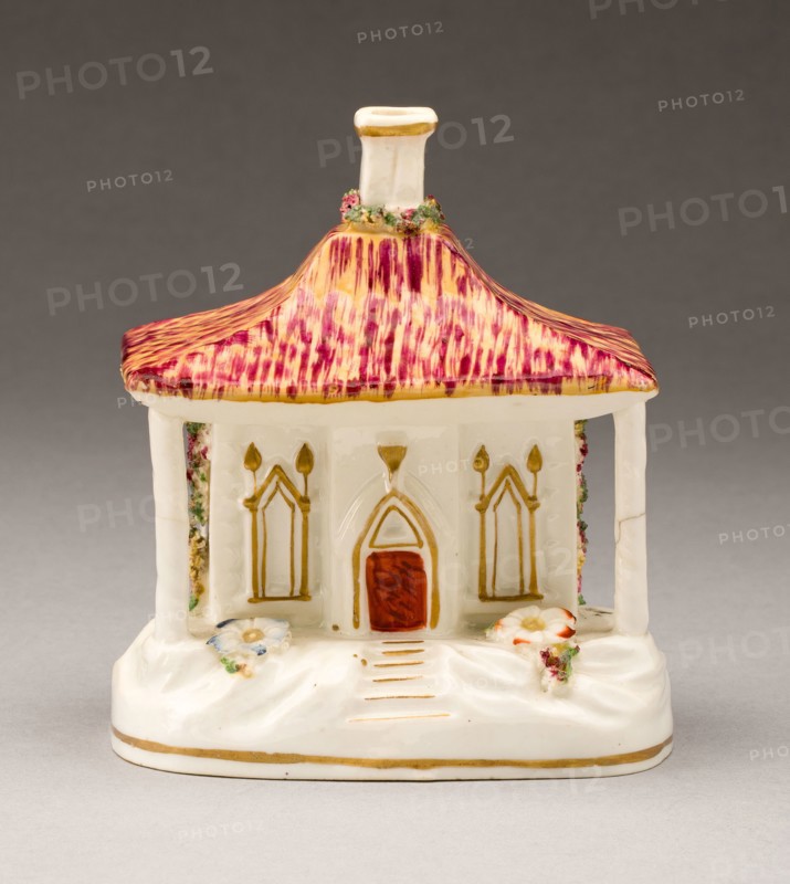 Incense Burner, c. 1830, England, Staffordshire, Staffordshire, Glazed earthenware with polychrome enamel decoration, H. 11.1 cm (4 3/8 in.)