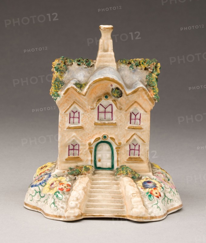 Incense Burner, c. 1830, England, Staffordshire, Staffordshire, Glazed earthenware with polychrome enamel decoration, H. 12.1 cm (4 3/4 in.)