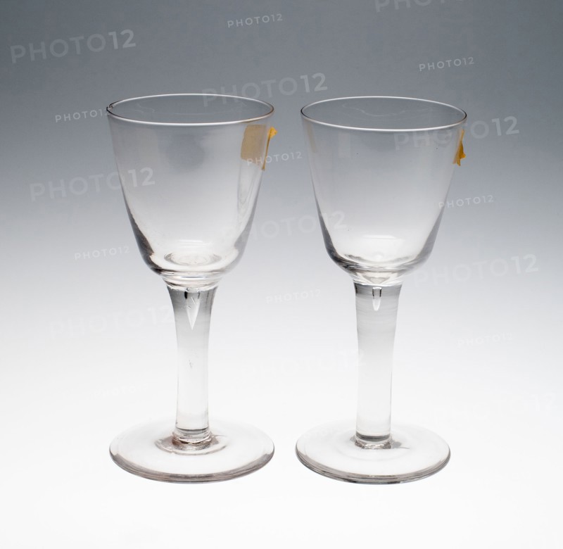 Two Wine Glasses, 19th century, England, Glass, H. 21.4 cm (8 7/16 in.)