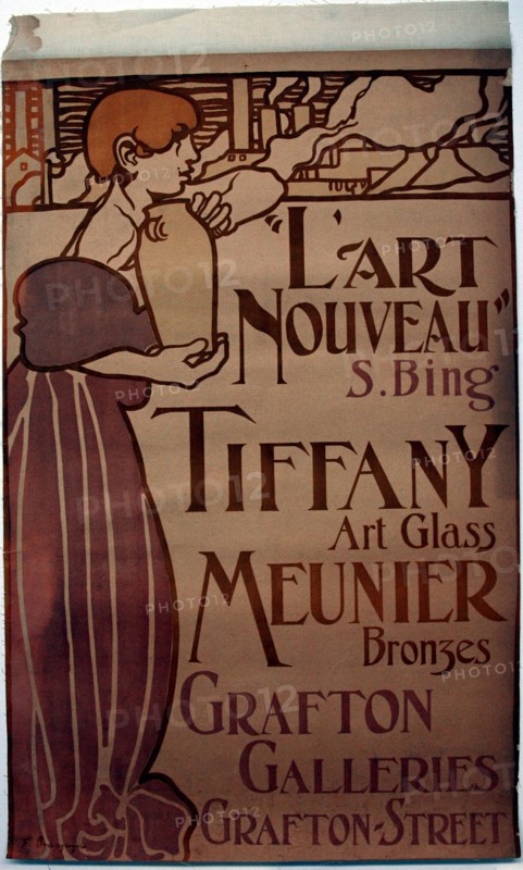 L’Art Nouveau, Grafton Galleries, 1899, Frank Brangwyn (English, 1867-1956), printed by Charles Verneau (French, active 1890s), England, Color lthograph on cream wove paper, laid down on linen, 773 × 493 mm