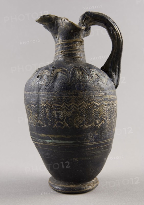 Pitcher, 6th/3rd century BC, Eastern Mediterranean, Egypt, Glass, 17 × 9.5 × 9.5 cm (6 3/4 × 3 3/4 × 3 3/4 in.)
