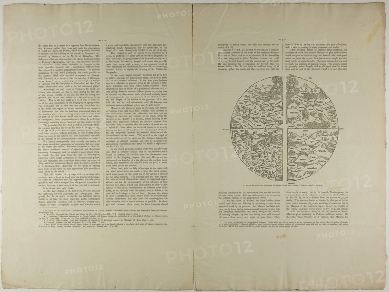 The Geographical Atlas of Ptolemy, 1889, Unknown Artist, English, 19th century, England, Woodcut nad letterpress in black on cream laid paper (folded)