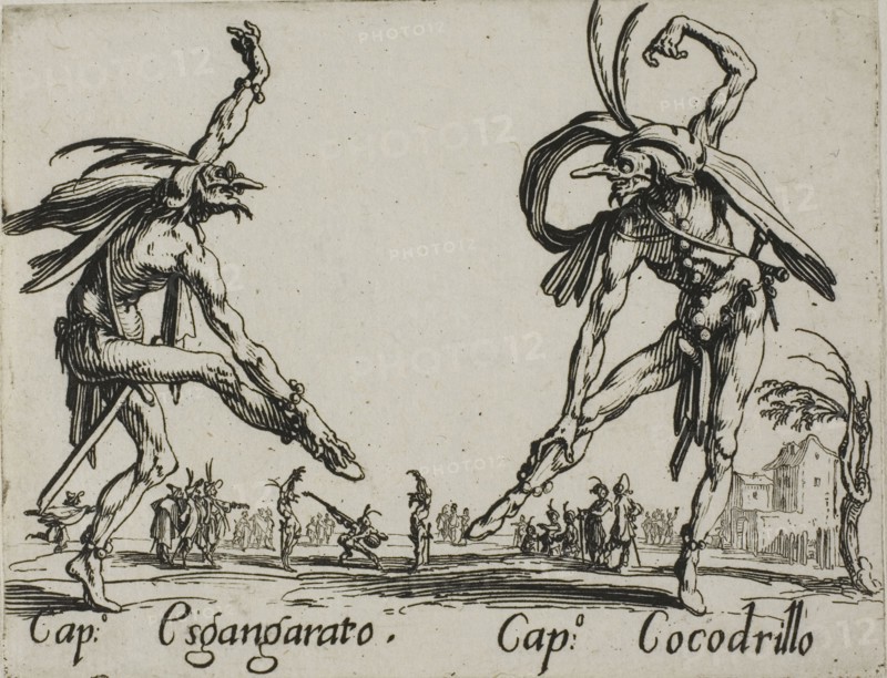 Gian Fritello, Ciurlo, from Balli di Sfessania, c. 1622, Jacques Callot, French, 1592-1635, France, Etching and engraving on paper, 70 × 92 mm
