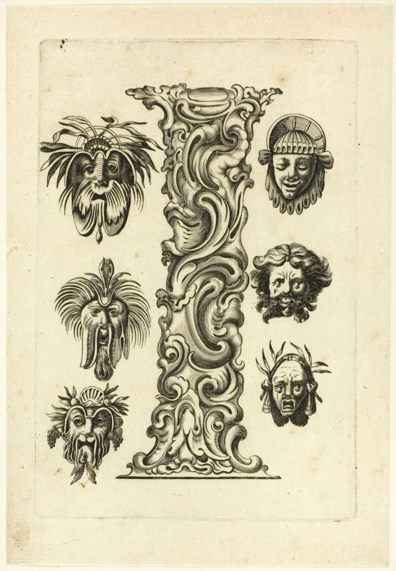 Letter I, 1630, Peter Aubry, German, 1596-1668, Germany, Engraving on paper, 226 x 155 mm (sheet)