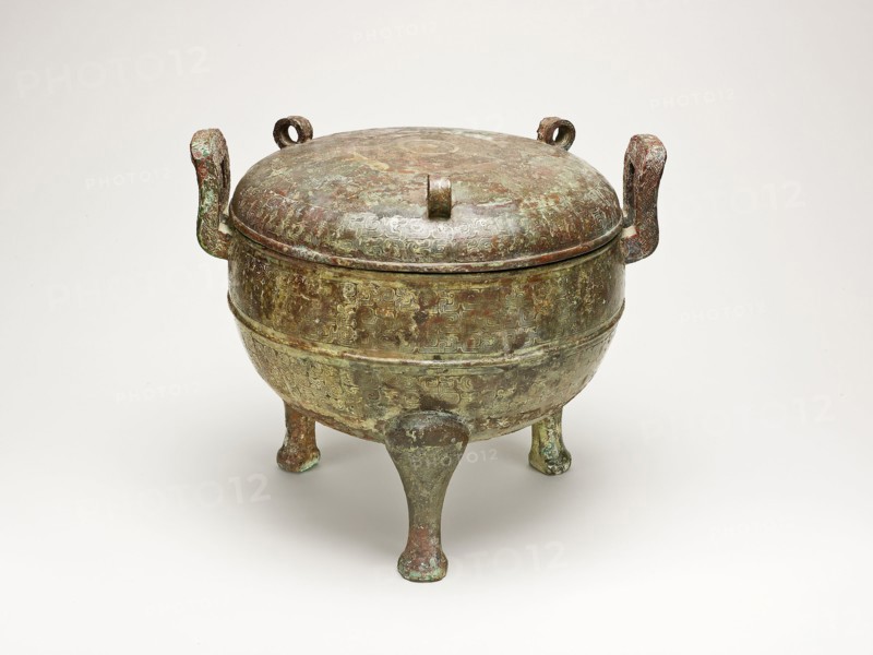 Tripod Caldron (Ding), Eastern Zhou dynasty, Spring and Autumn period (770–481 B.C.), late 6th century B.C., State of Jin, China, Bronze, H. 33.6 cm (13 1/4 in.), diam. 34 cm (13 3/8 in.), The Castle Bridge, 1877, Francis Seymour Haden, English, 1818-1910, England, Etching on ivory laid paper, 140 × 202 mm (image/plate), 220 × 340 mm (sheet)