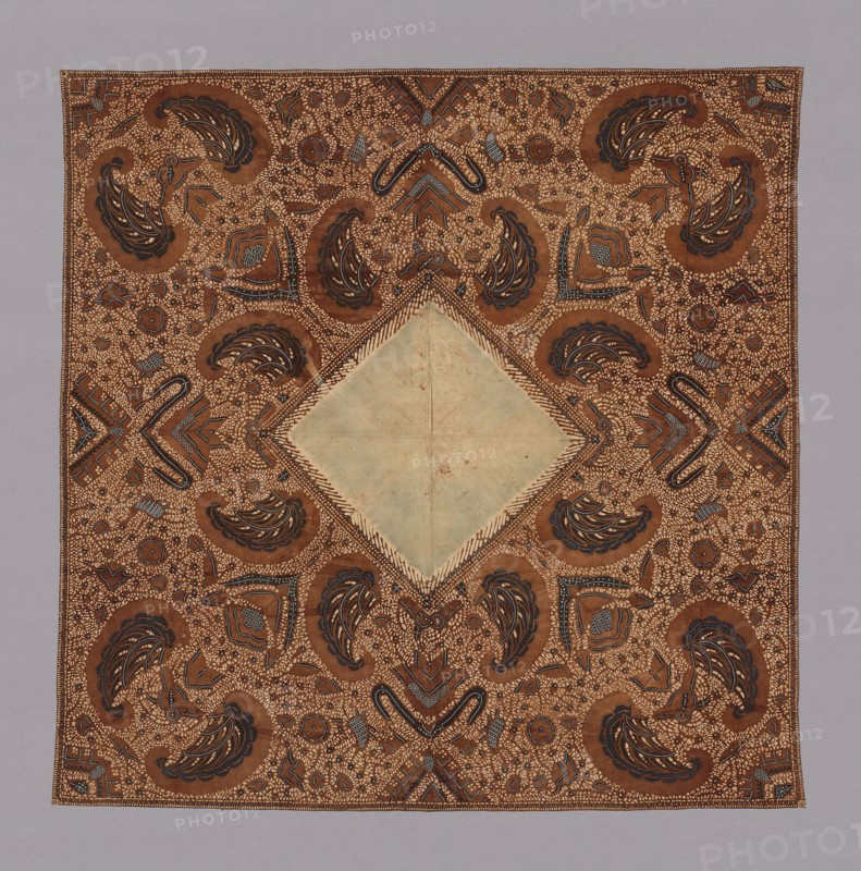 Headcloth (Iket Kepala), Late 19th century, Central Java, Indonesia, Java, Cotton, plain weave, hand-drawn wax resist dyed (batik tulis), 105.5 x 106.4 cm (41 1/2 x 41 7/8 in.)