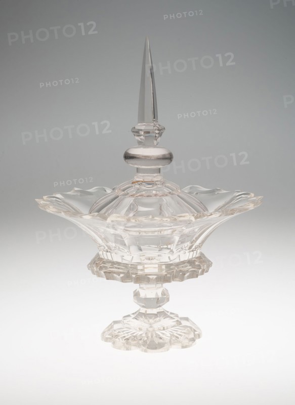 Compote and Cover, c. 1850, England, Bristol, Bristol, Glass, H. 35.6 cm (14 in.)