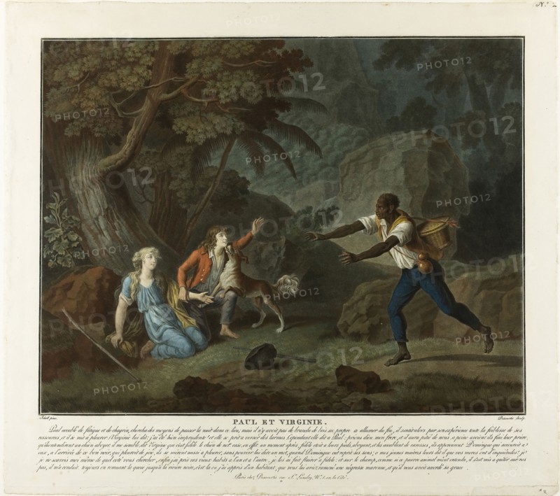 The Night, 1795, Charles-Melchior Descourtis, French, 1753-1820, France, Etching and engraving printed in yellow, blue, red, and black inks on paper, 375 × 412 mm (image), 420 × 470 mm (sheet, cut within platemark)