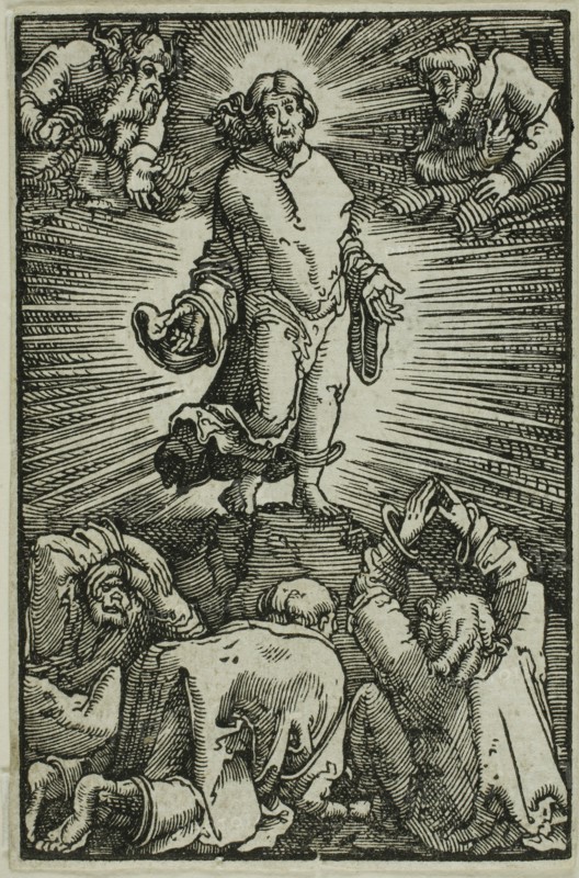 The Transfiguration, from The Fall and Redemption of Man, 1513, Albrecht Altdorfer, German, c.1480-1538, Germany, Woodcut in black on ivory laid paper, 73 x 48 mm (image/block/sheet)