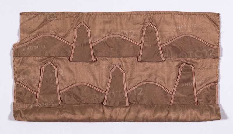 Sample (Dress Trimming), 1815/35, England or France, France, Silk, plain weave, appliquéd with silk, plain weaves, edged with silk, satin weaves, turned and padded (cotton?) hem, 20.32 × 39.37 cm (8 × 15 1/2 in.)