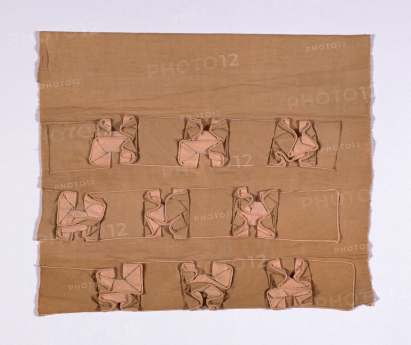 Sample (Dress Trimming), 1815/35, England or France, France, Cotton, twill weave, appliquéd with cotton, twill weave lined with cotton, plain weave, 31.12 × 37.78 cm (12 1/4 × 14 7/8 in.)