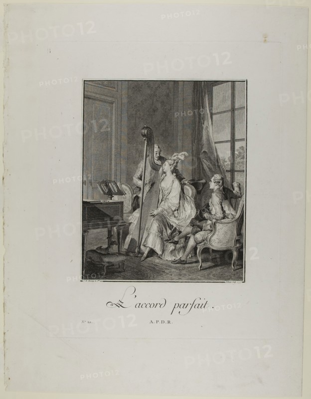 Perfect Harmony, 1777, Isidor-Stanislas Helman (French, 1743-c. 1806), after Jean Michel Moreau (French, 1741-1814), France, Engraving on paper