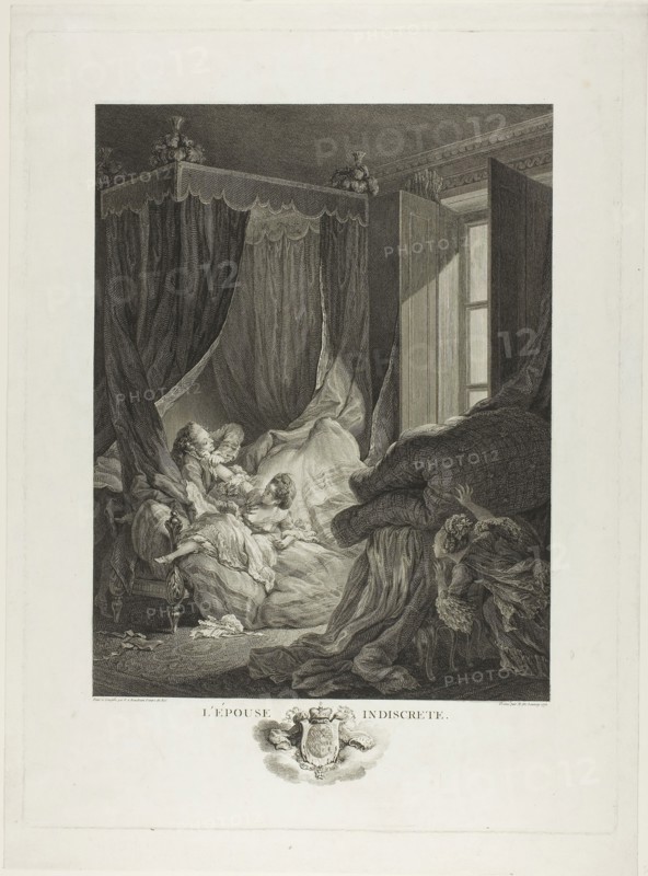 The Indiscreet Wife, 1771, Nicolas Delaunay (French, 1739-1792), after Pierre Antoine Baudouin (French, 1723-1769), France, Etching on paper, 349 × 268 mm (image), 470 × 350 mm (plate), 511 × 373 mm (sheet)