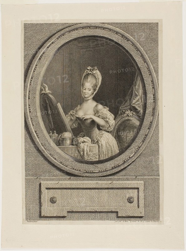 Her Size is so Ravishing, 1776, Pierre Adrien Le Beau (French, 1748-after 1817), after Pierre Antoine Baudouin (French, 1723-1769), France, Engraving on paper, 235 × 160 mm (image), 244 × 169 mm (sheet), 293 × 218 mm (secondary support)