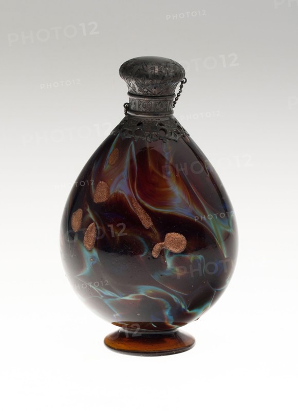 Scent Bottle, 19th century, Probably Italy, Italy, Marbled glass with metal mounts, 11.4 x 7 x 5.1 cm (4 1/2 x 2 3/4 x 2 in.)