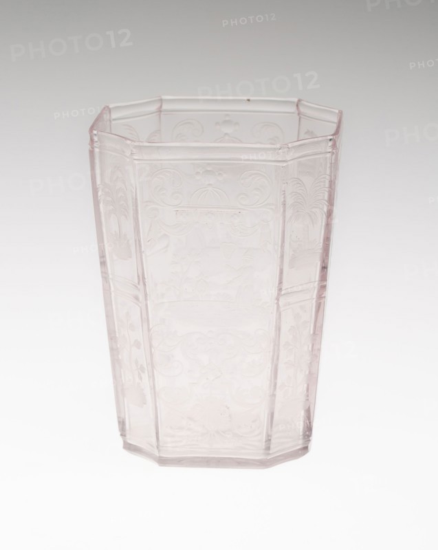 Beaker, c. 1720, Bohemia, Czech Republic, Bohemia, Glass, 11.1 × 7.6 × 6.4 cm (4 3/8 × 3 × 2 1/2 in.)