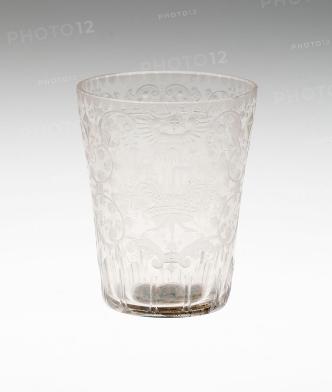 Beaker, c. 1690, Bohemia, Czech Republic, Bohemia, Glass, 7.9 × 6.2 cm (3 1/8 × 2 7/16 in.)