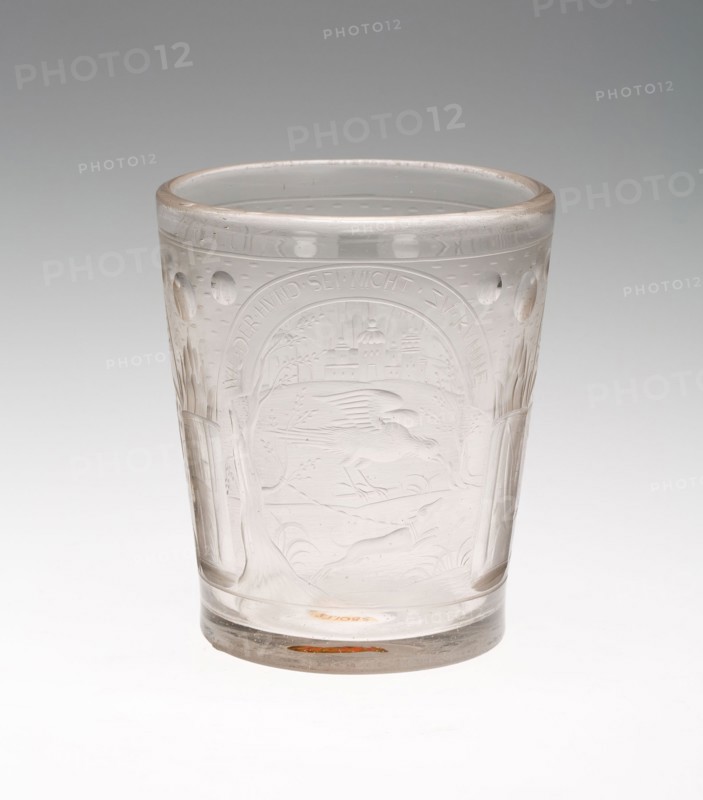 Beaker, 18th century, Bohemia, Czech Republic, Bohemia, Glass, 12.9 × 10.8 cm (5 1/16 × 4 1/4 in.)