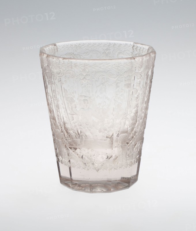 Beaker, Early 18th century, Bohemia, Czech Republic, Bohemia, Glass, H. 8.9 cm (3 1/2 in.)