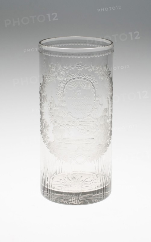 Beaker, 1800/25, Bohemia, Czech Republic, Bohemia, Glass, 16.8 × 7.0 cm (5 5/8 × 2 3/4 in.)