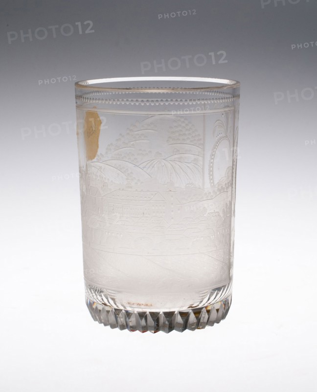 Beaker, c. 1810/20, Bohemia, Czech Republic, Bohemia, Glass, 11.3 × 7.9 cm (4 7/16 × 3 1/8 in.)