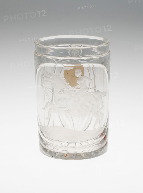 Beaker, c. 1830, Bohemia, Czech Republic, Bohemia, Glass, wheel engraved, 12.1 × 7.9 cm (4 3/4 × 3 1/8 in.)