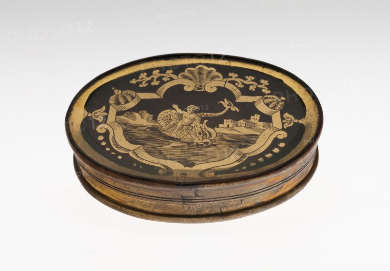 Box, c. 1730, Bohemia, Czech Republic, Bohemia, Glass panels mounted with brass, 14.6 × 7.3 cm (5 3/4 × 2 7/8 in.)