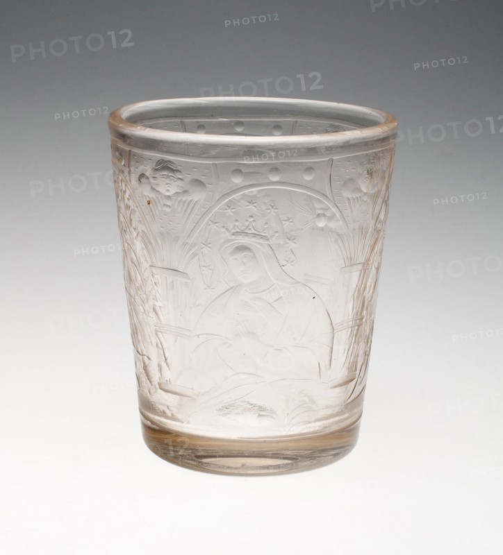 Beaker, 1698, Bohemia, Czech Republic, Bohemia, Glass, H. 12.1 cm (4 3/4 in.)