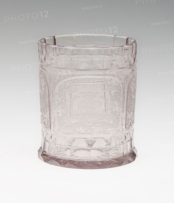Beaker, c. 1725, Bohemia, Czech Republic, Bohemia, Glass, 9.2 × 7.8 cm (3 5/8 × 3 1/16 in.)