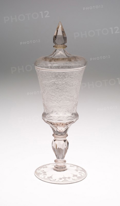 Goblet with Cover, c. 1725, Germany, Schleswig, Schleswig, Glass, H. 23.5 cm (9 1/4 in.)