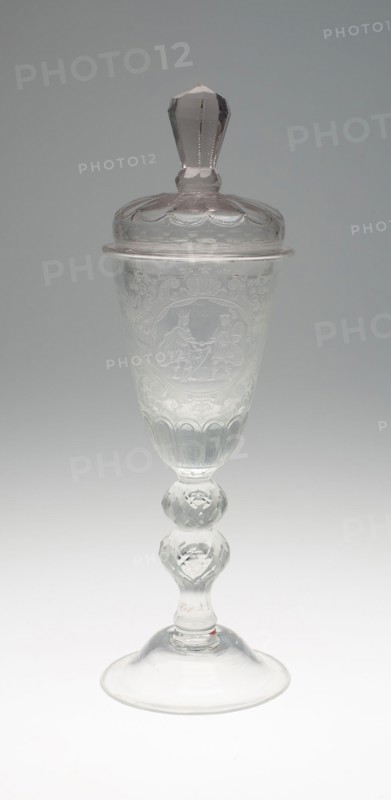 Goblet with Cover, c. 1730, Germany, Lauenstein, Lauenstein, Glass, 36.2 x 10.5 cm (14 1/4 x 4 1/8 in.)