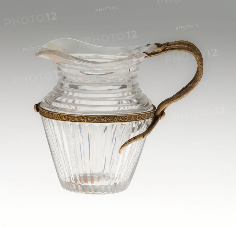 Pitcher, Possibly 19th century, Germany or Russia, Germany, Glass, molded and cut, gilt bronze mounts, 11.3 x 9.5 cm (4 7/16 x 3 3/4 in.)