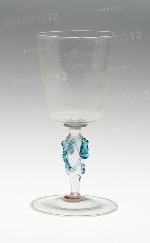 Goblet, 1739, Germany, Glass, 16.2 x 6 cm (6 3/8 x 2 3/8 in.), Anecdotes: Border for a Title Page, 1827, George Cruikshank (English, 1792-1878), authored by Pierce Egan (English, 1800-1828), England, Lithograph on paper, 207 × 120 mm (image), 248 × 150 mm (sheet)