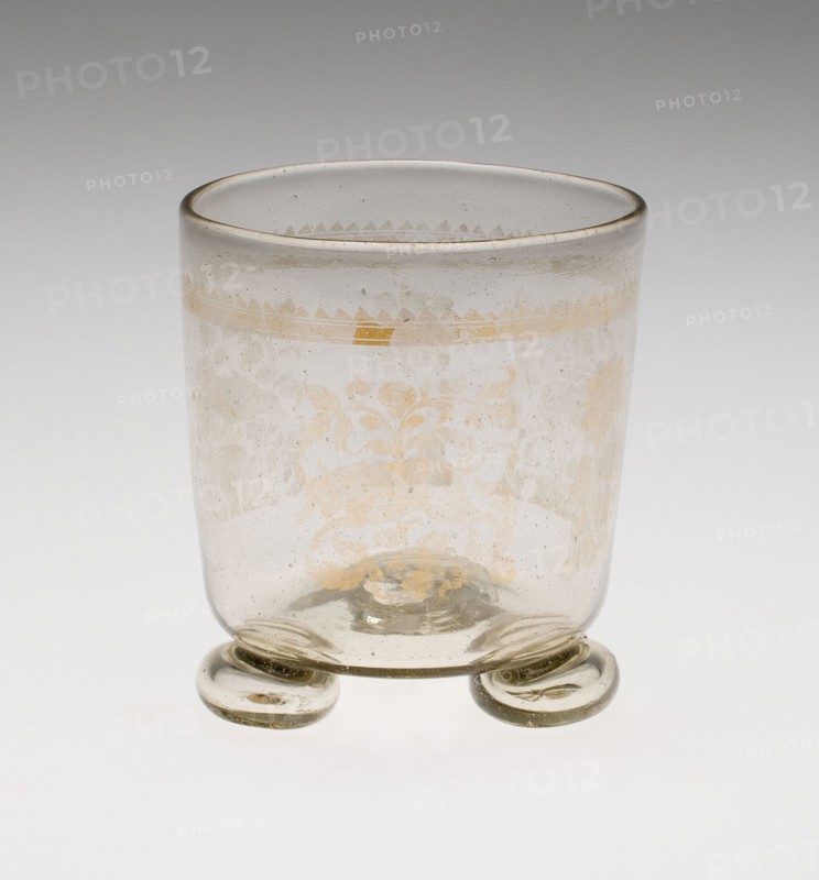 Beaker with Feet, Late 17th century, Germany, Glass, 8.6 x 7.9 cm (3 3/8 x 3 1/8 in.), Deux arlesiennes dans le cloitre de Saint-Trophime d’Arles, c. 1854, printed 1982, Charles Nègre, French, 1820–1880, France, Photogravure, from the portfolio Charles Negre: Treize Heliogravures, 1854–1857, 24 × 18.5 cm