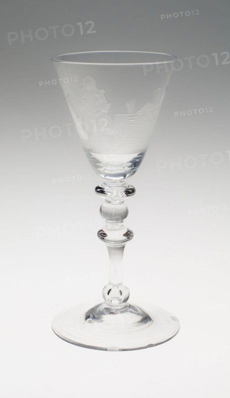 Wineglass with Tribunal Scene, 1750/1800, Netherlands, Netherlands, Glass, 17.9 x 8.1 cm (7 1/16 x 3 3/16 in.)