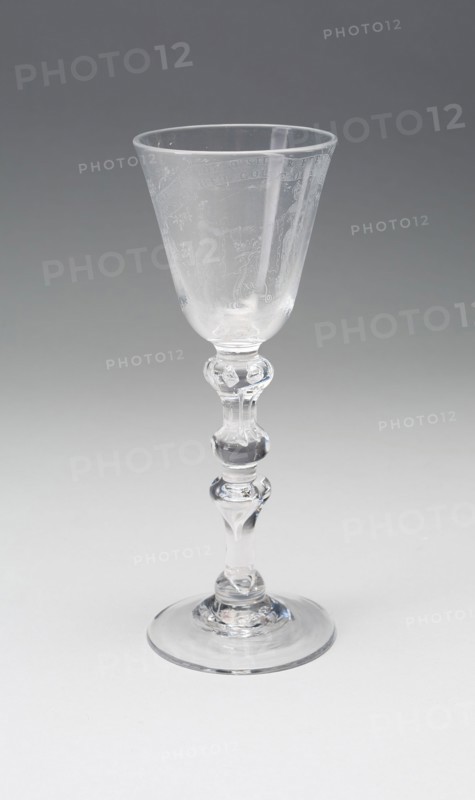 Wine Glass, c. 1792, England or Netherlands, England, Glass, cut and stipple engraved, 19.1 × 7 cm (7 1/2 × 2 3/4 in.)