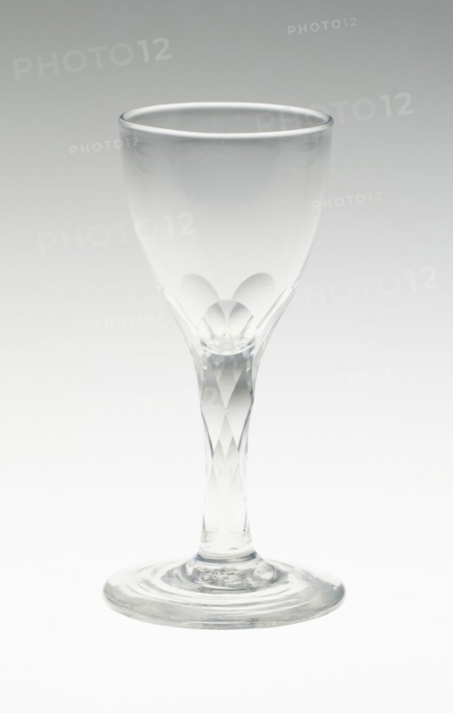 Wine Glass, c. 1775/99, England or Netherlands, England, Glass, cut and stipple engraved, 13 × 5.6 cm (5 1/8 × 2 3/16 in.)